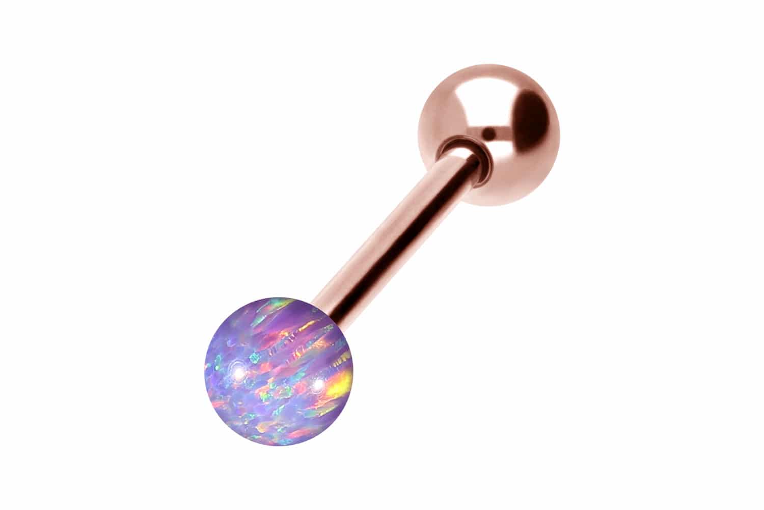 Titan Barbell Piercing SYNTHETISCHER OPAL + TITAN-KUGEL